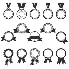 set of black badges