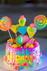 large birthday cake on the table