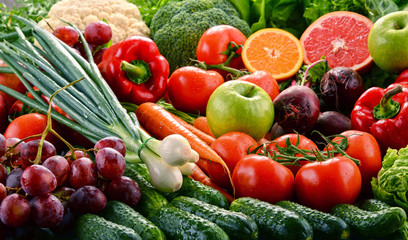 Assorted raw organic vegetables