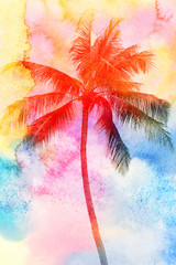 Retro photo of palm trees © tanor27