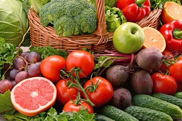 Assorted raw organic vegetables