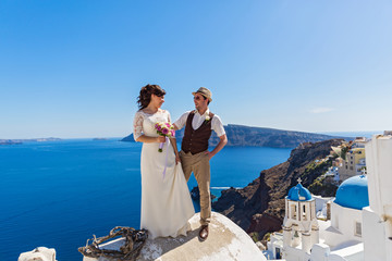 Fototapeta na wymiar Wedding in Santorini