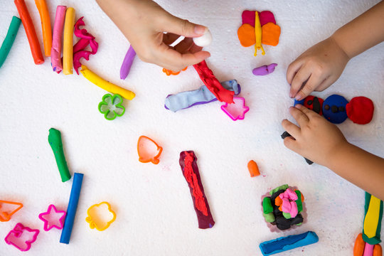play colorful dough with vary shape of mold, for enhance imagination