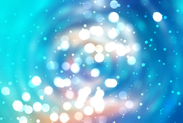 Obraz premium Bokeh light blue abstract background. illustration digital.