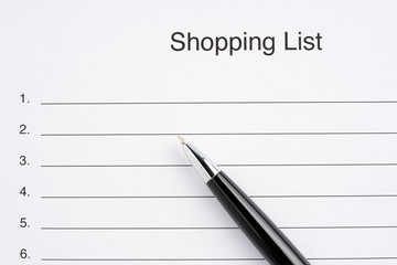 Shopping list close-up
