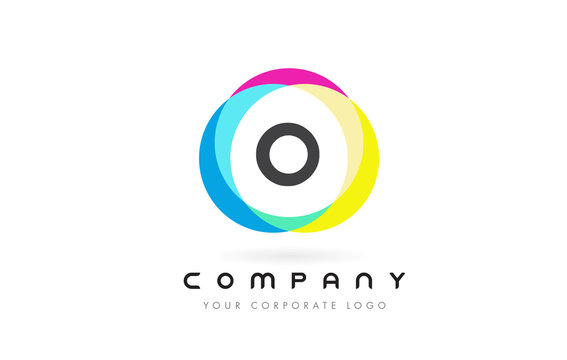 O Letter Logo Design with Rainbow Rounded Colors.
