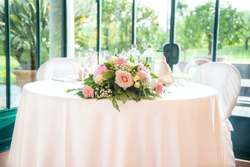Table set for an event party or wedding reception