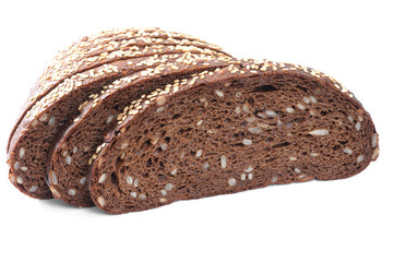 Fresh sliced bread isolated on white. Close-up food photography.