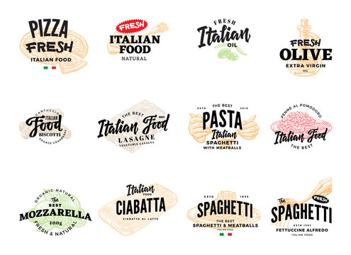 Sketch Italian Food Logotypes Collection