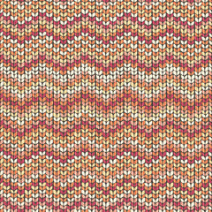 Knitting pattern, zigzag seamless wool background, Illustration