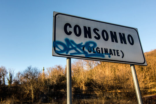 Consonno (Olginate) road sign - italy