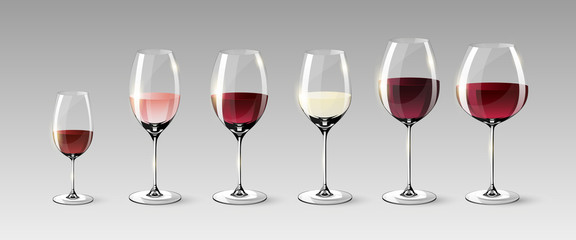 Realistic Full Glasses Set