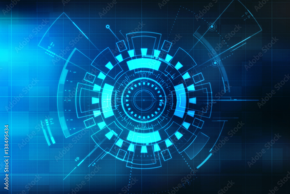 Poster background conceptual image of digital 3d icons, digital abstract technology background, 3d renderin
