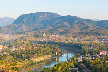 Fototapeta na wymiar Viewpoint and landscape in luang prabang, Laos