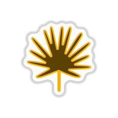 Label with leaf shadow vector icon design collection tree leaf