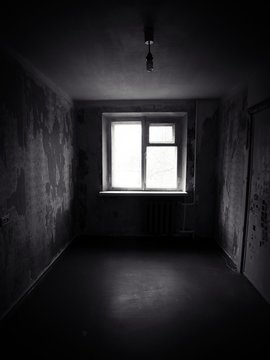 Empty abandoned room. Haunted house