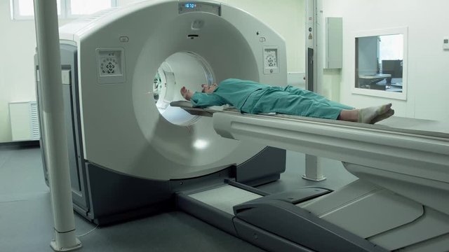 Tomography- Patient on magnetic resonance imaging, medical examination
