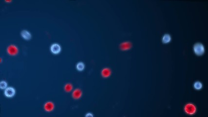 Computer generated atoms coming together for nuclear fusion (concept)