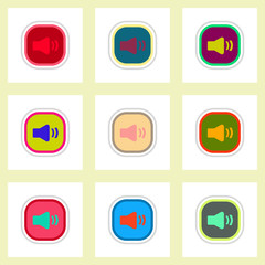 Set ofcolor label design vector icon design buttons music
