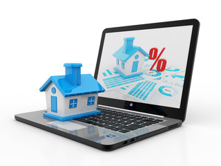 Online Real estate Concept, 3D Render