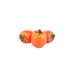 Three ripe orange Persimmons, isolated