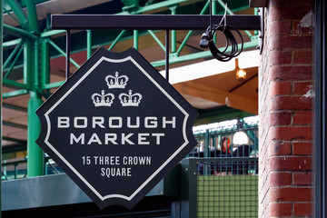 Sign of Borough Market in London