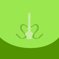 Flat icon with dark shadow hookah and hookah accessories, vector illustration