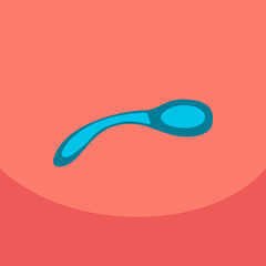 Wooden spoon isolated on color background for kitchen