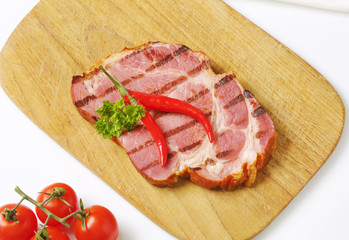 Grilled pork steak