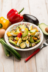 grilled vegetables salad with avocado