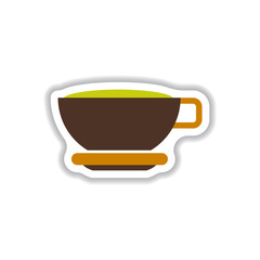 Label Frames and badges vector icon design collection coffee emblem cup of hot coffee