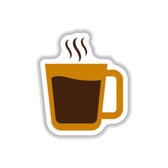 Label Frames and badges vector icon design collection coffee emblem cup of hot coffee