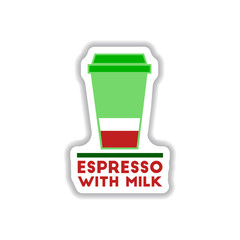 Label Frames and badges vector icons coffee emblem espresso with milk