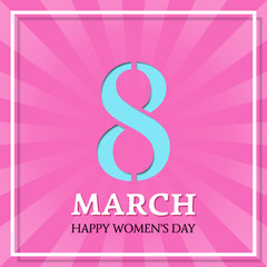 Happy Women's Day, 8 March. Vector background. Greeting card template.