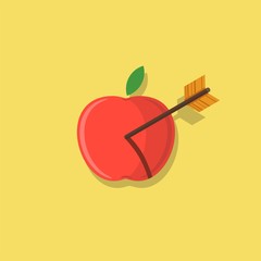 Abstract apple shot with an arrow