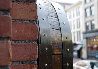 Bricks and barrels  decorating Water street