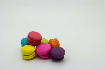 macaroons on white background