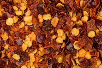 Pile of a crushed red pepper