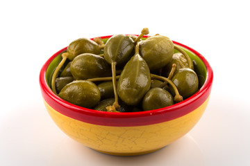 Bowl of canned capers