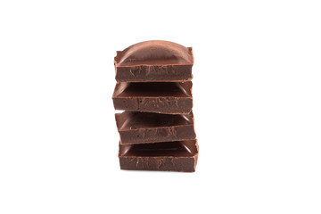 Stack of chocolate pieces
