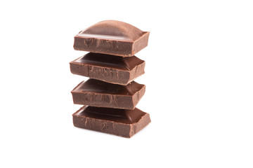 Stack of chocolate pieces