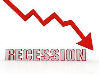 Recession Concept. 3D Rendering
