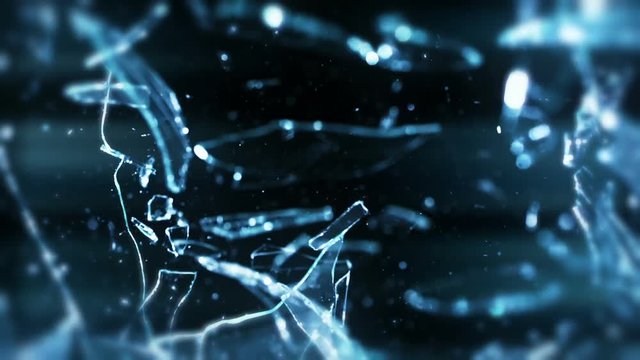 Broken Shattered Glass In Slow Motion