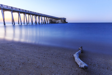 Pier on the coast of the Caspian Sea near Baku.Azerbaijan