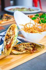 Chicken wrap with sauce and chicken