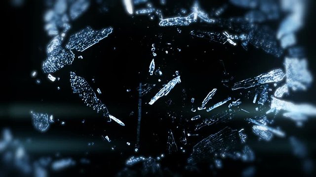 Broken Shattered Glass In Slow Motion