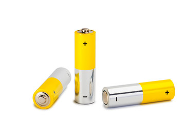AA Batteries Closeup on white Background