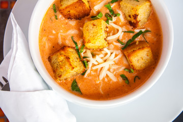 Tomato soup with Croutons