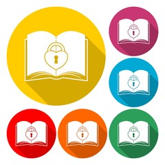 Book with love lock icon - Illustration 