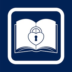 Book with love lock icon - Illustration 